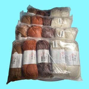 20 Skeins Premier Yarn Cream Indigo Peach Cerulean Rose Rococo 90 Yd 4 Each READ